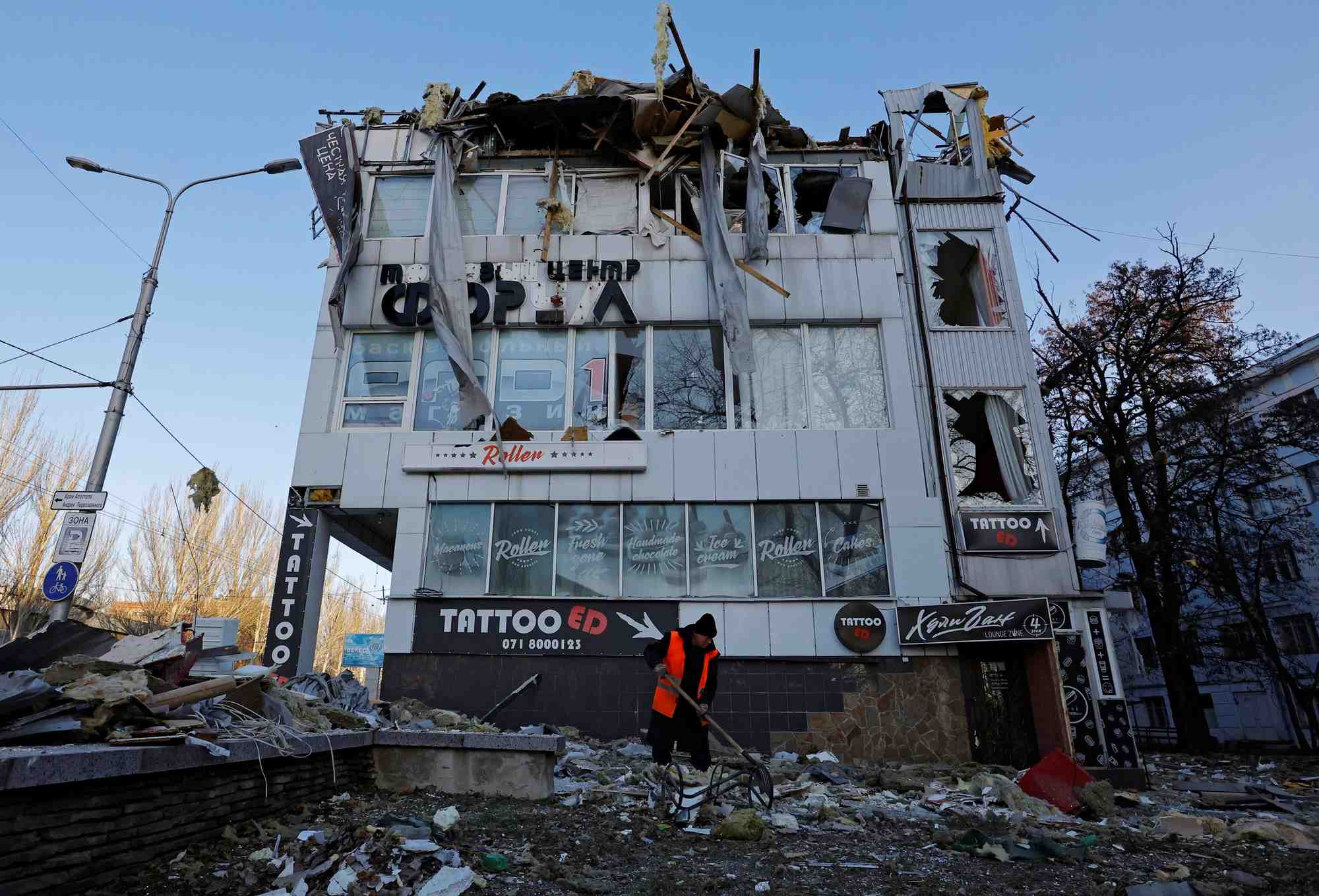 Consequences des bombardements a donetsk