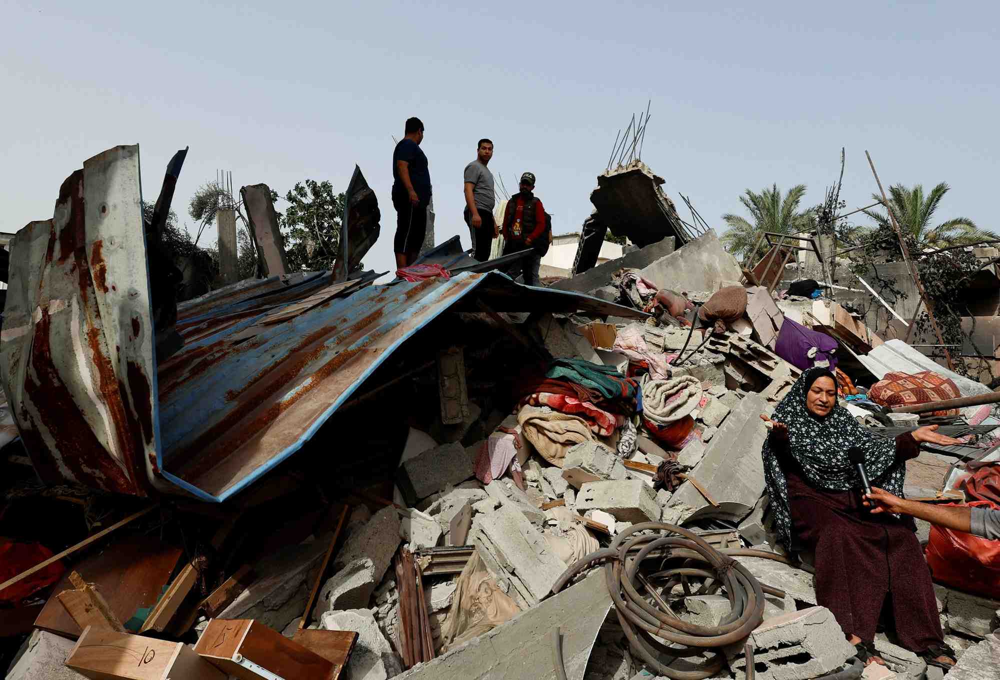 Vue des consequences des frappes israeliennes dans le nord de la bande de gaza