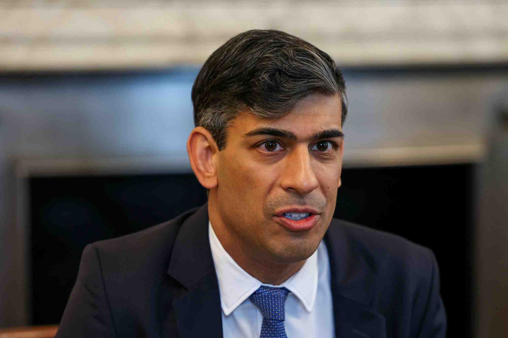 Le premier ministre britannique rishi sunak lors d'une reunion du comite des operations de migration illegale a londres
