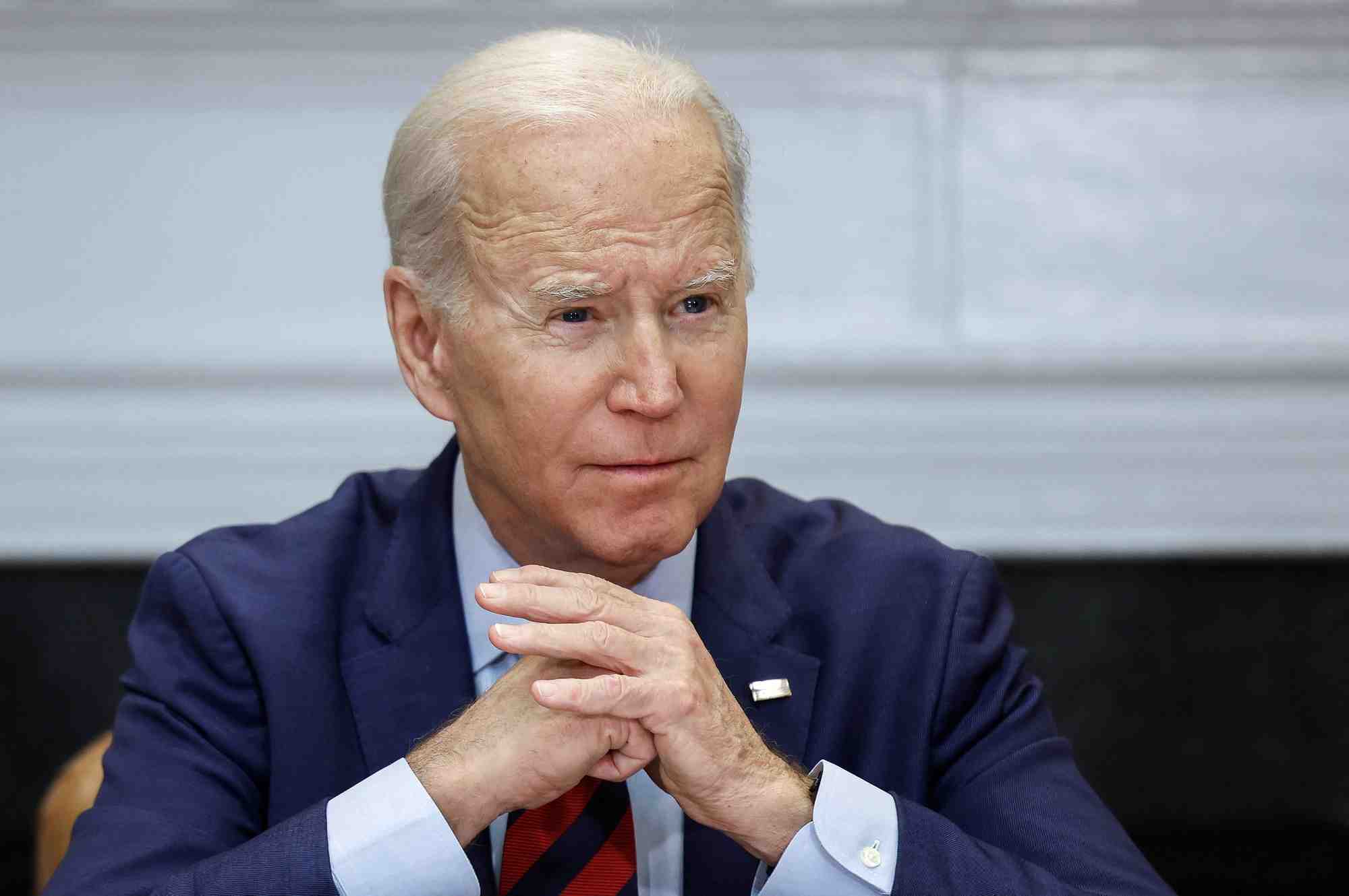 Le president americain joe biden recoit les leaders democrates du congres a la maison blanche a washington