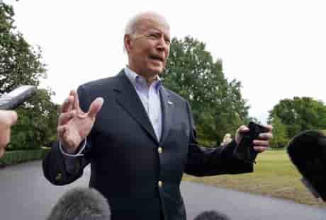 Le president des etats-unis, joe biden, s'adresse aux journalistes depuis la maison-blanche