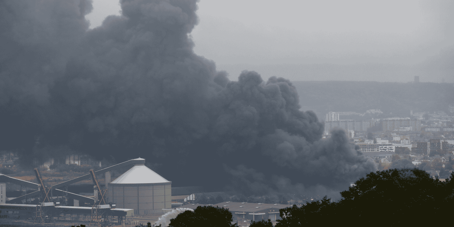 L'incendie du site chimique de Lubrizol à Rouen.