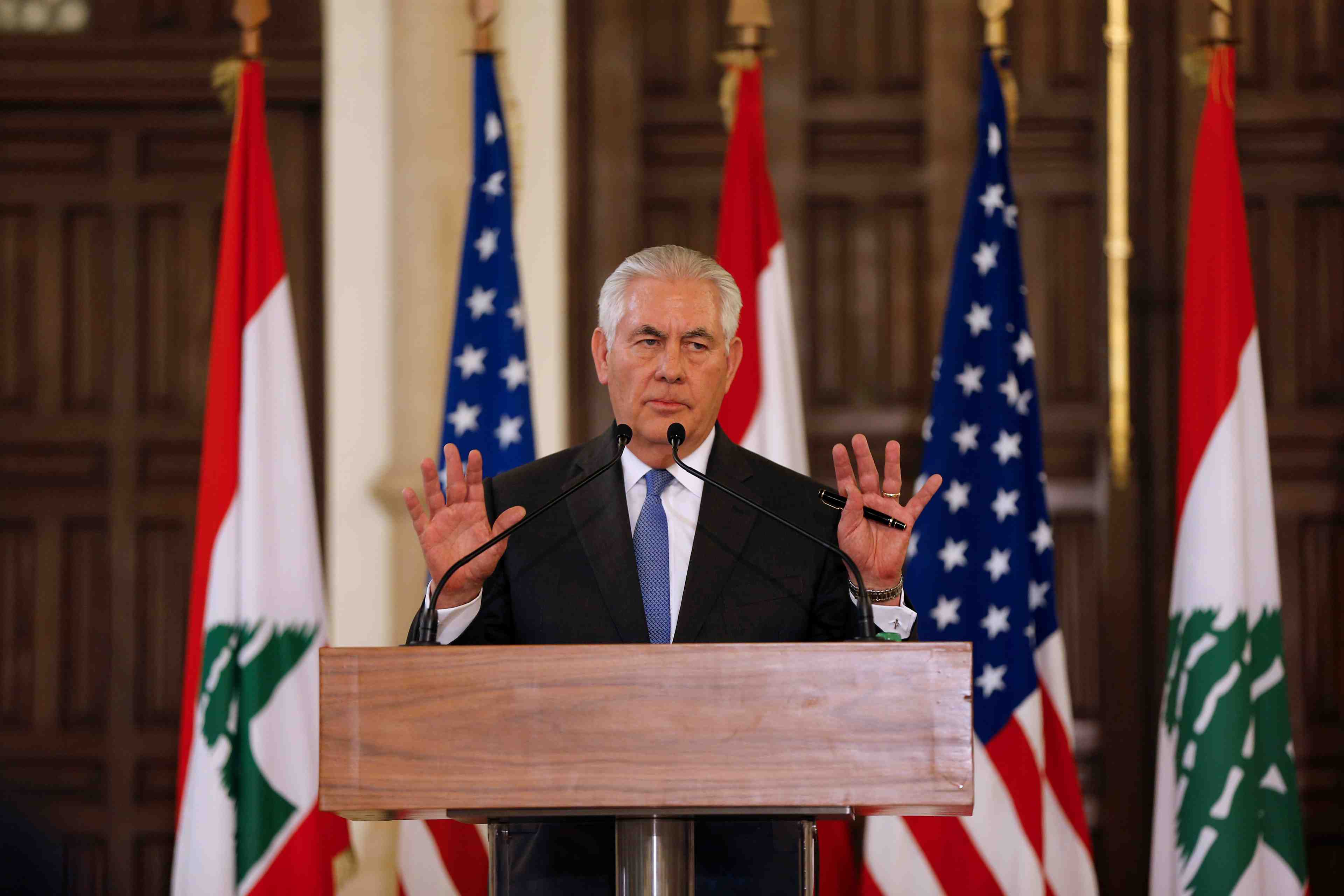 Le hezbollah menace la securite du liban, dit rex tillerson
