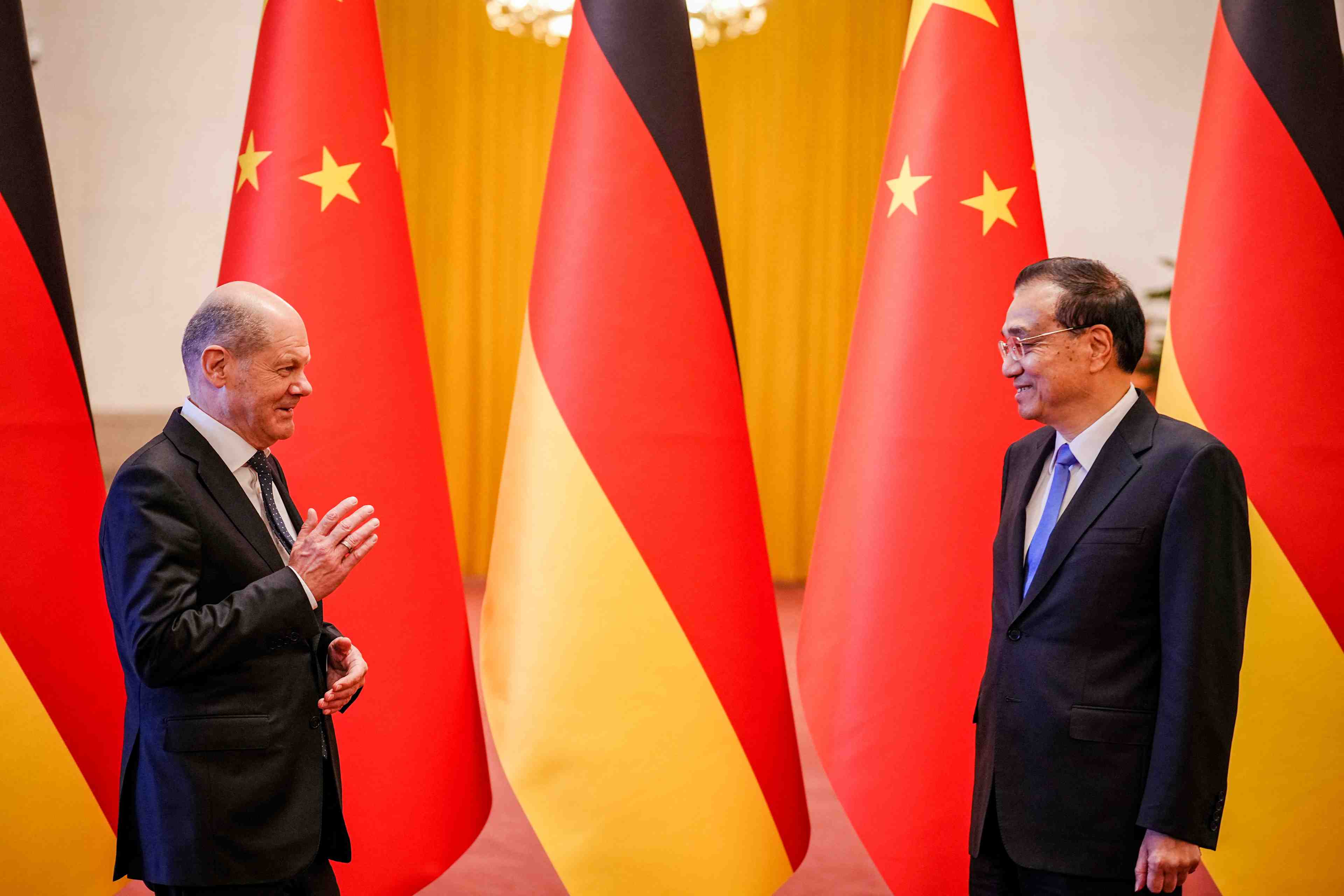 Le chancelier allemand olaf scholz rencontre le premier ministre chinois li keqiang a pekin