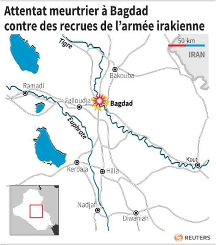 Un attentat suicide tue 13 recrues de l'armée à Bagdad