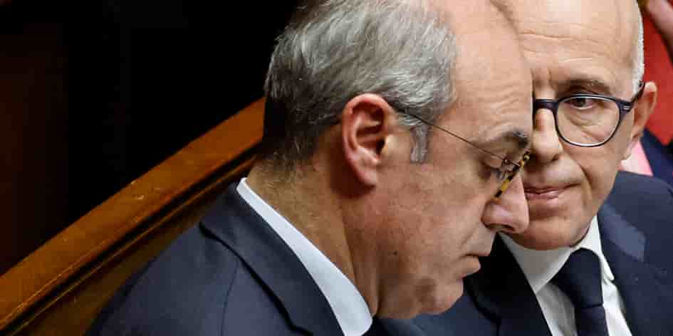 Olivier Marleix et Éric Ciotti, lundi à l’Assemblée.