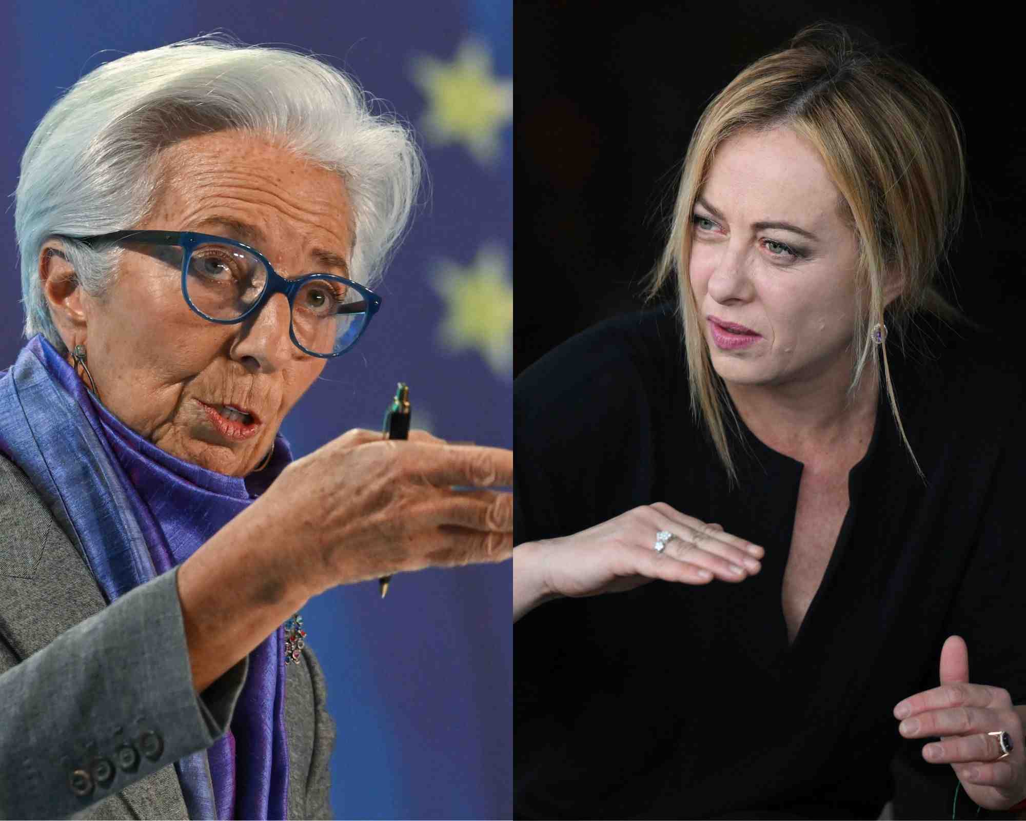 Christine lagarde georgia Meloni