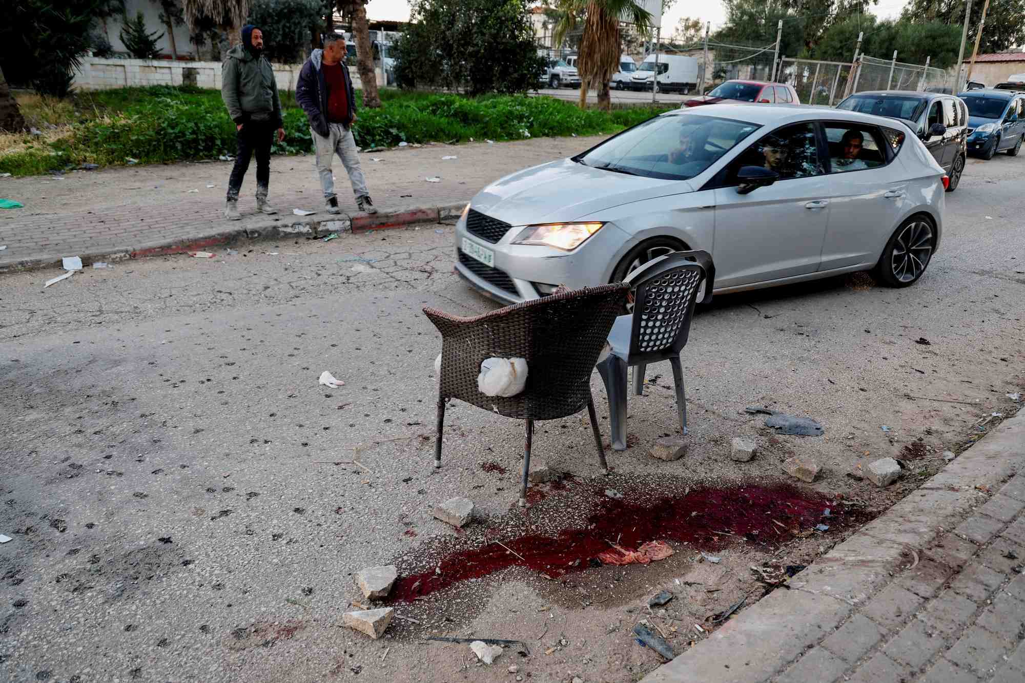 Le site ou une frappe israelienne a tue six palestiniens, pres de jenine, en cisjordanie occupee par israel