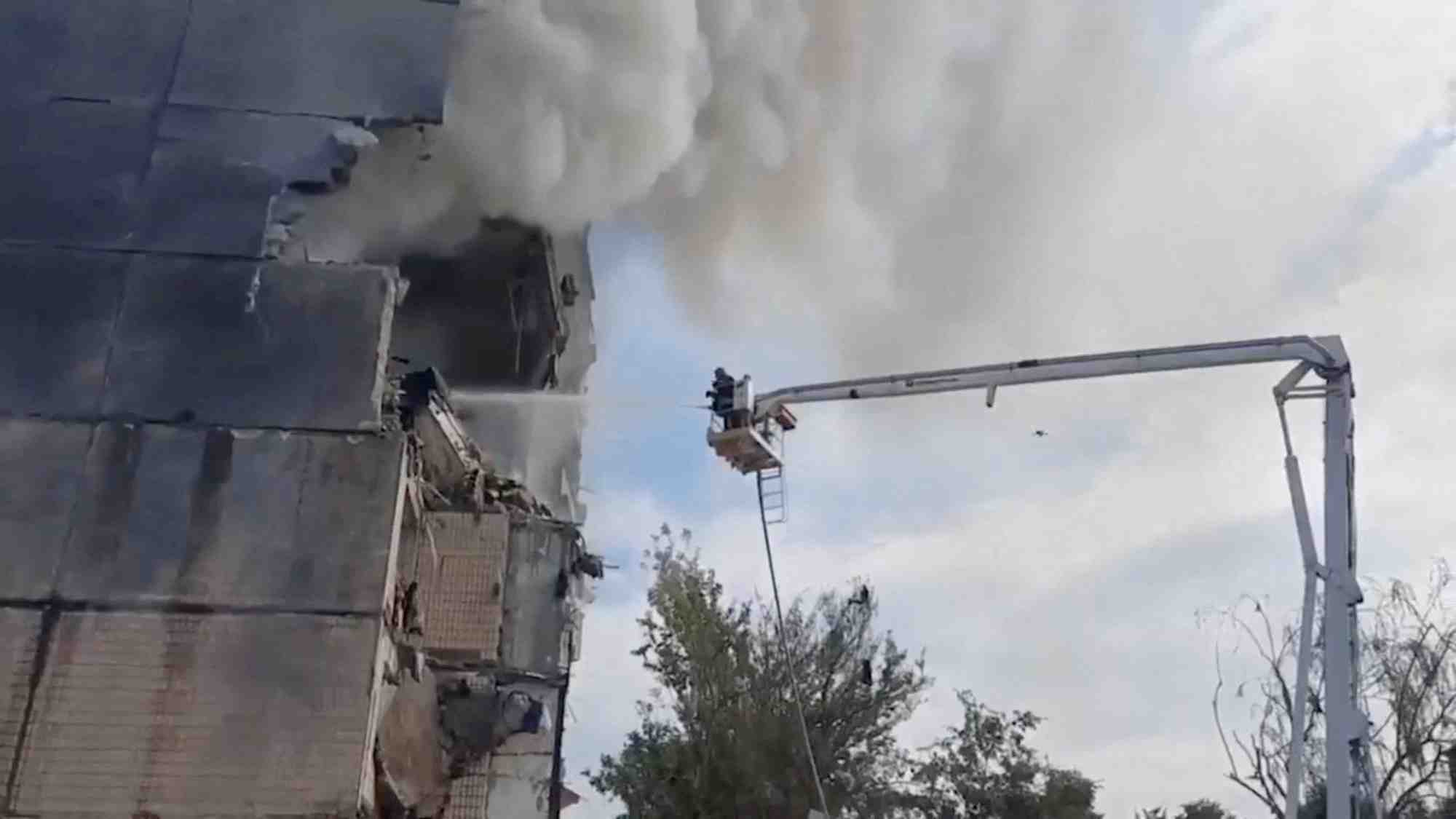 Consequences d'une attaque de missiles russes a kryvyi rih