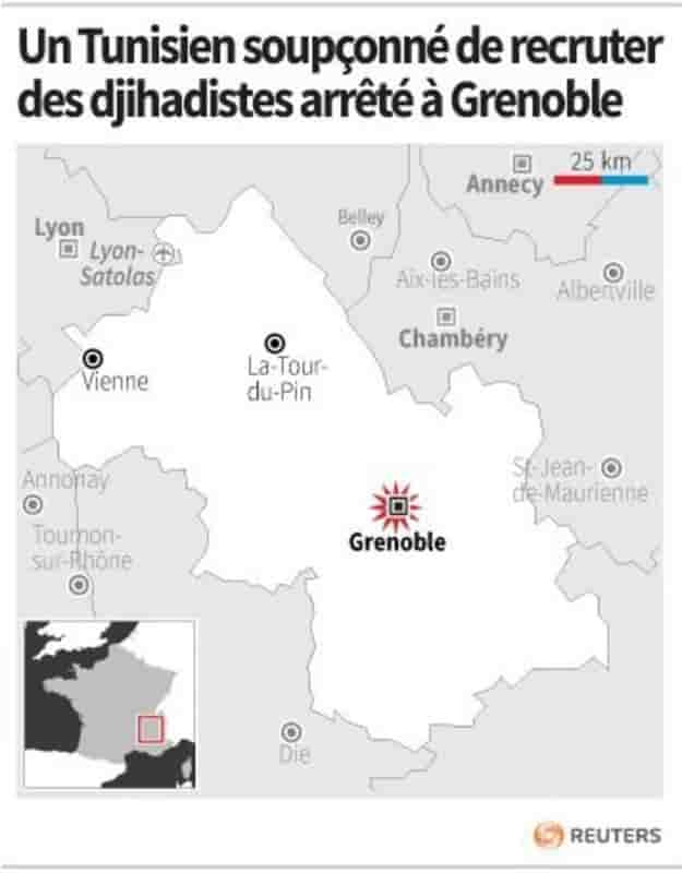 Un Tunisien soupçonné de recruter des djihadistes arrêté à Grenoble