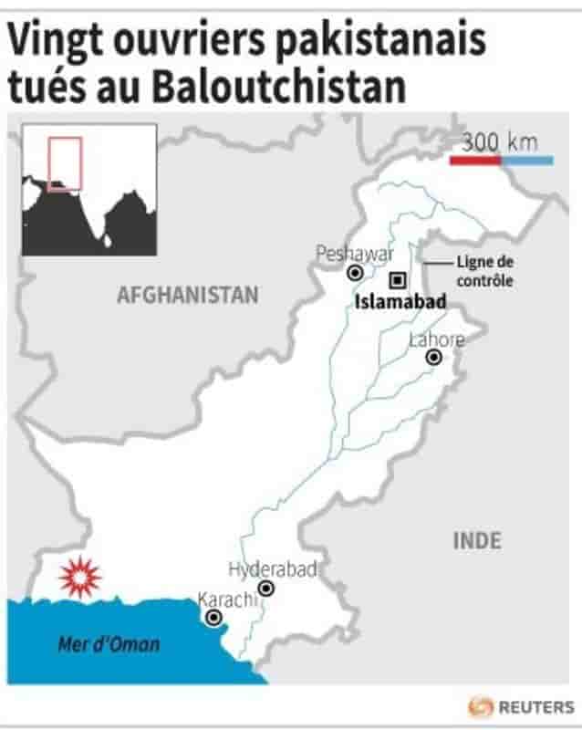 Vingt ouvriers pakistanais tues au baloutchistan