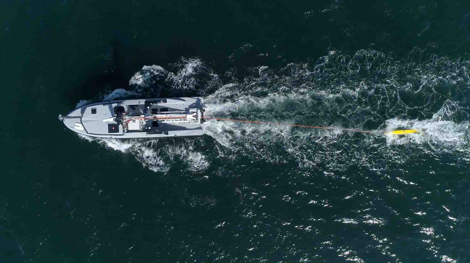 Le premier système livré à la marine française comporte un drone de surface équipé d'un sonar tracté pour la localisation et la classification des mines marines.