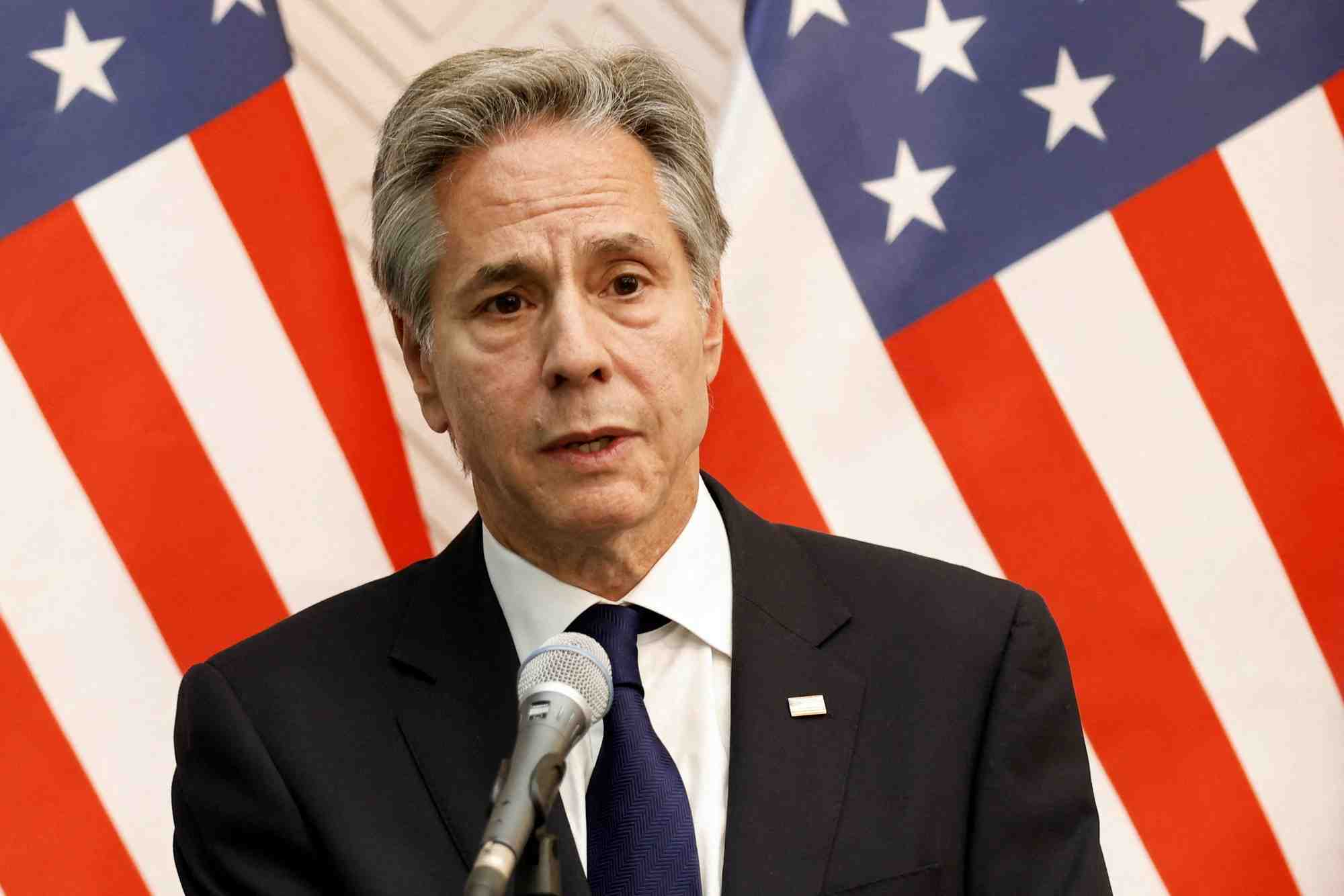 Le secretaire d'etat americain antony blinken