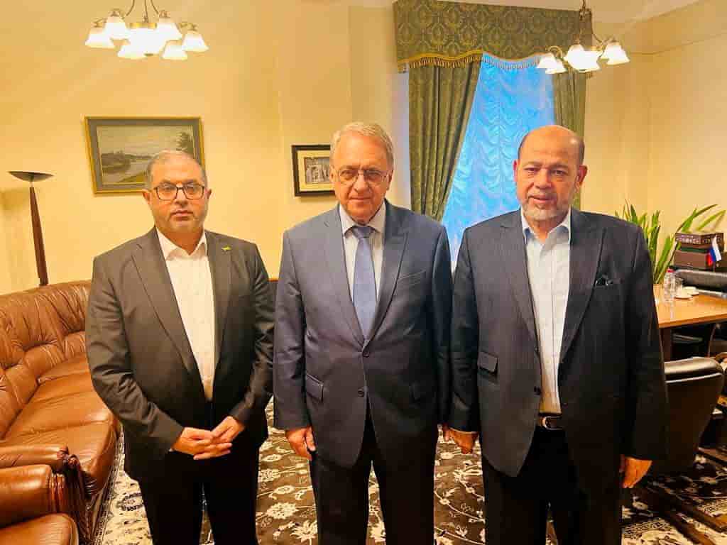 De hauts responsables du hamas rencontrent le vice-ministre russe des affaires etrangeres, mikhail bogdanov