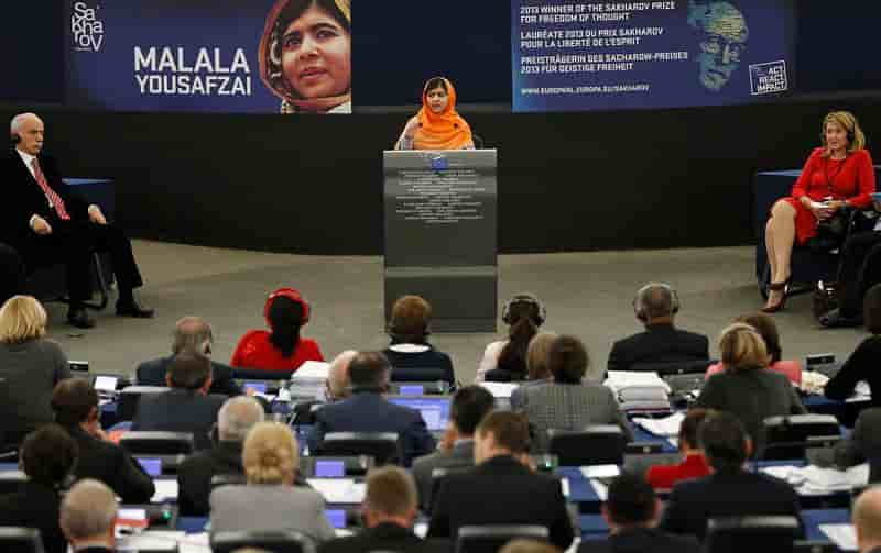 Prix Sakharov, Malala plaide pour l'éducation à Strasbourg
