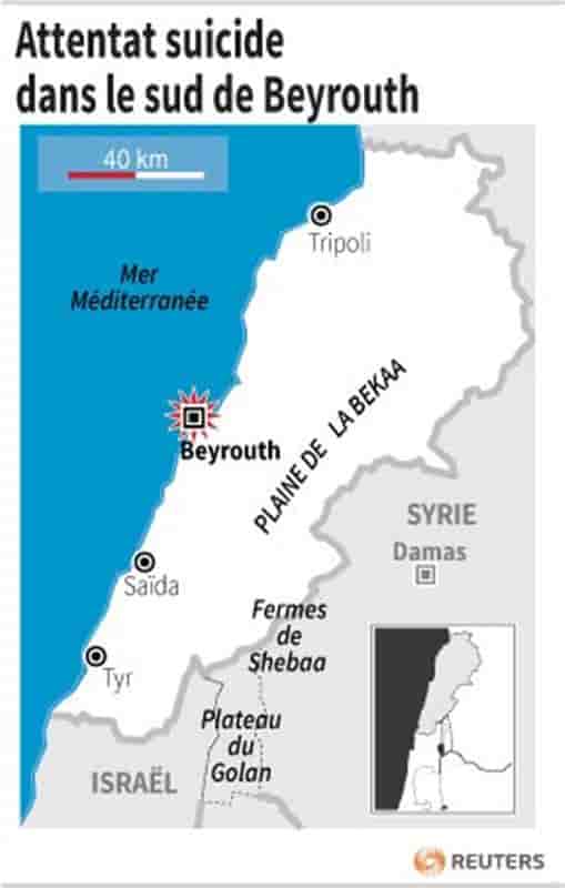 Attentat suicide dans le sud de Beyrouth, deux morts