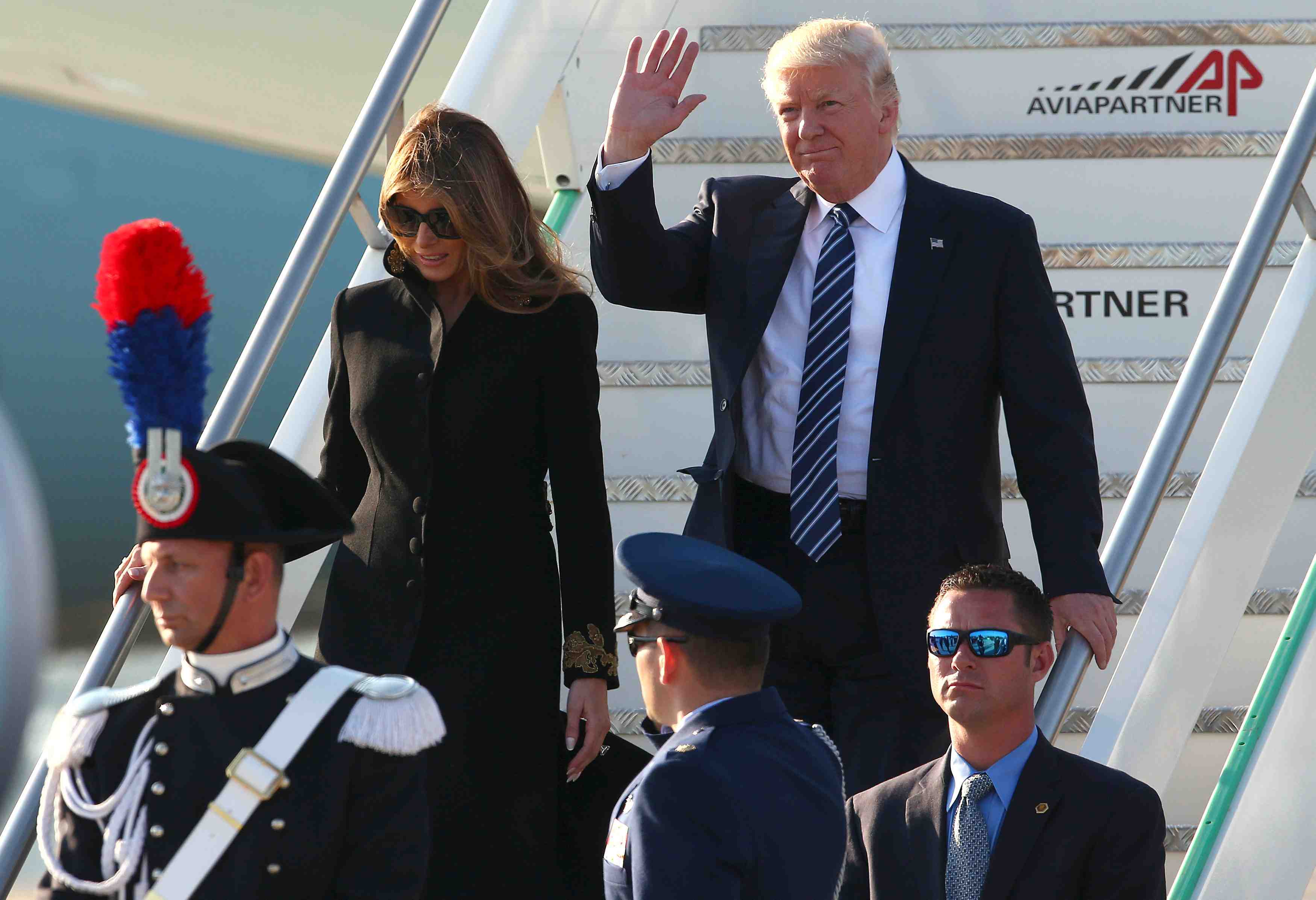 Trump est arrive en italie