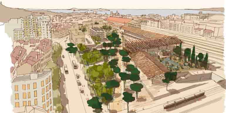 Vue d'artiste du projet Halles Saint Charles.