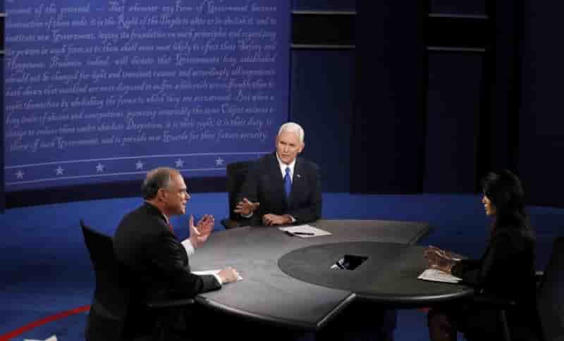Audience tele moyenne pour le debat pence-kaine