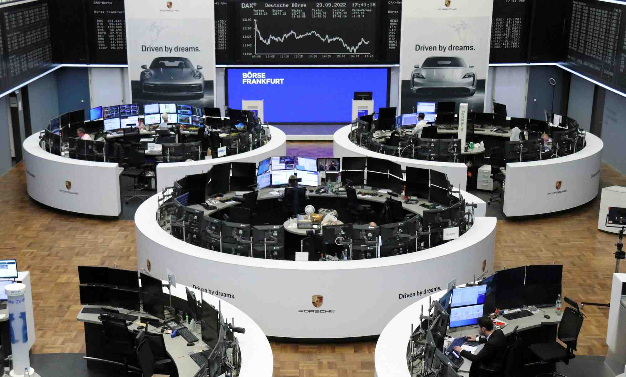Le graphique de l'indice boursier allemand dax a la bourse de francfort
