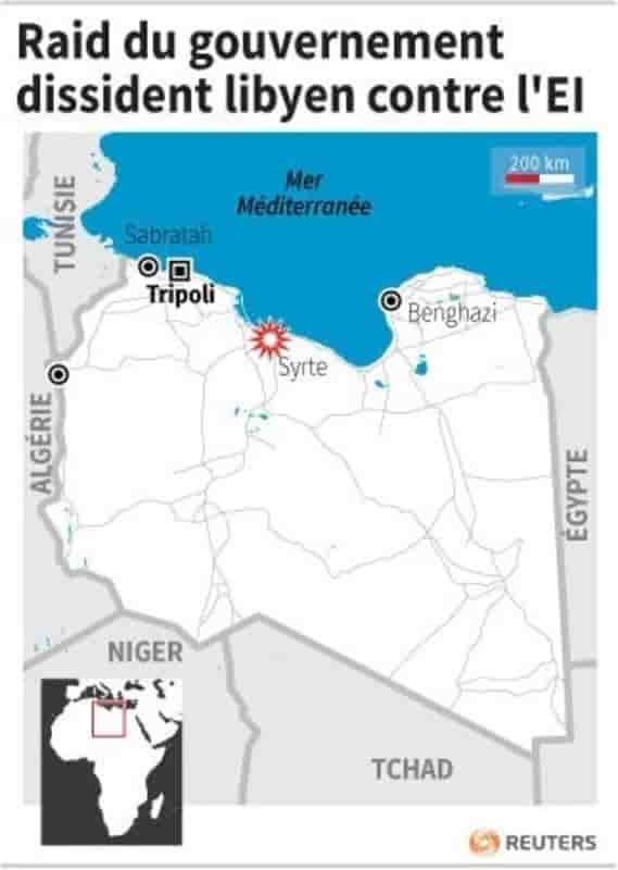 Raid du gouvernement dissident libyen contre l'ei