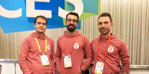 L'équipe de Wefight (Montpellier), inventeur du compagnon virtuel Vik, au CES 2019,
