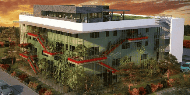 L'immeuble en R+4 présentera notamment une double façade avec serre bioclimatique