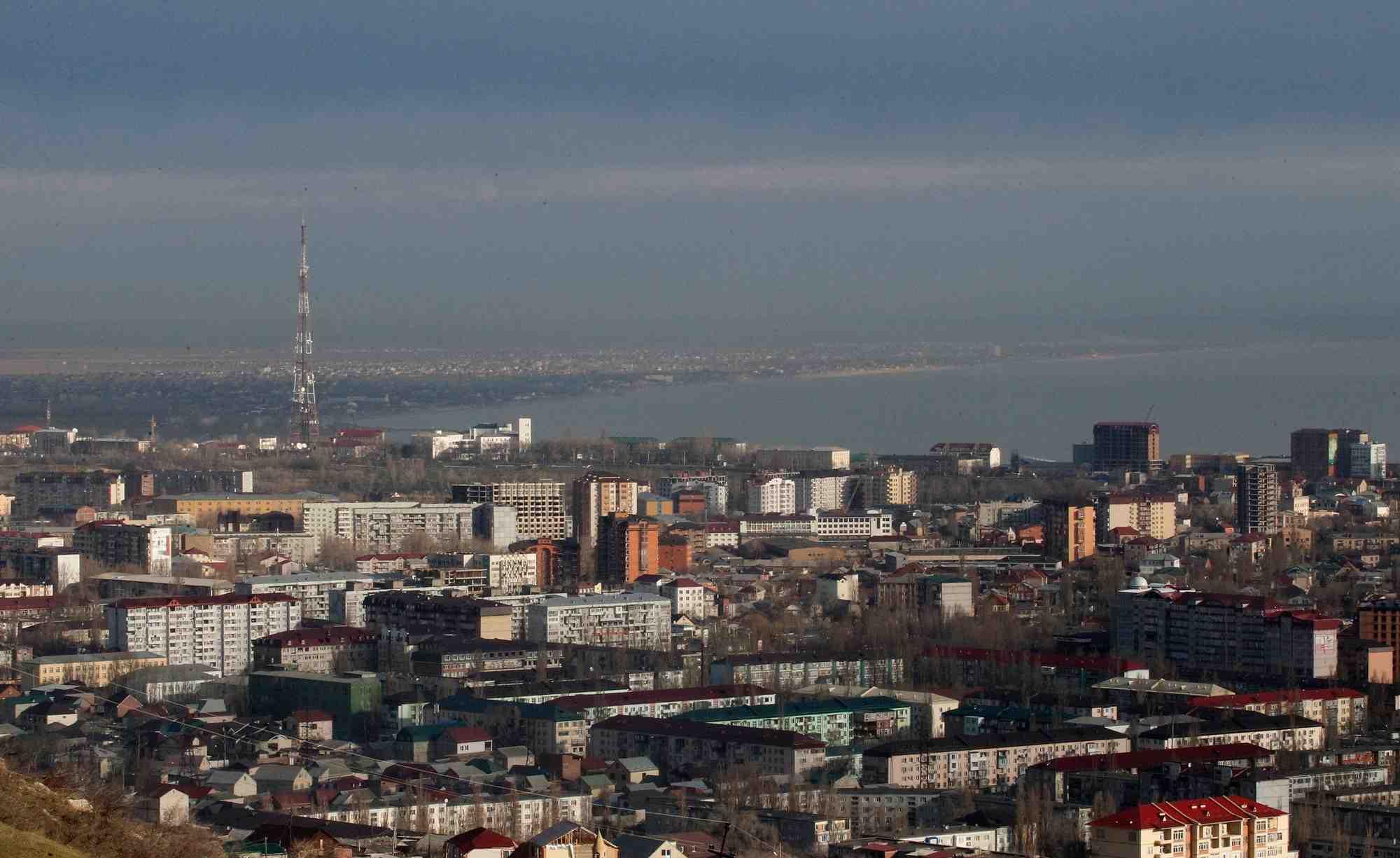 Vue aerienne de la capitale du daghestan, makhachkala