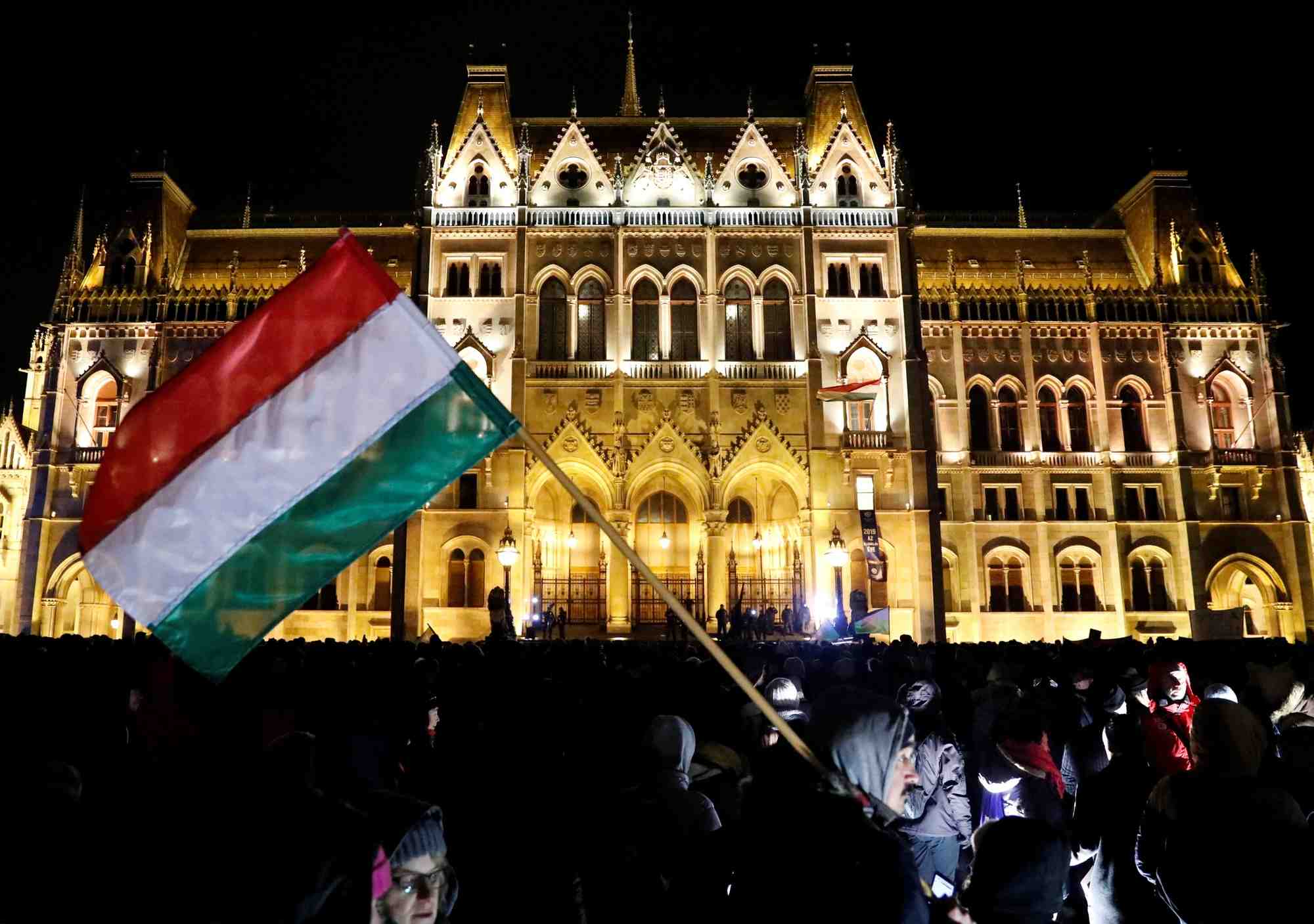 Photo d'archives : manifestation a budapest