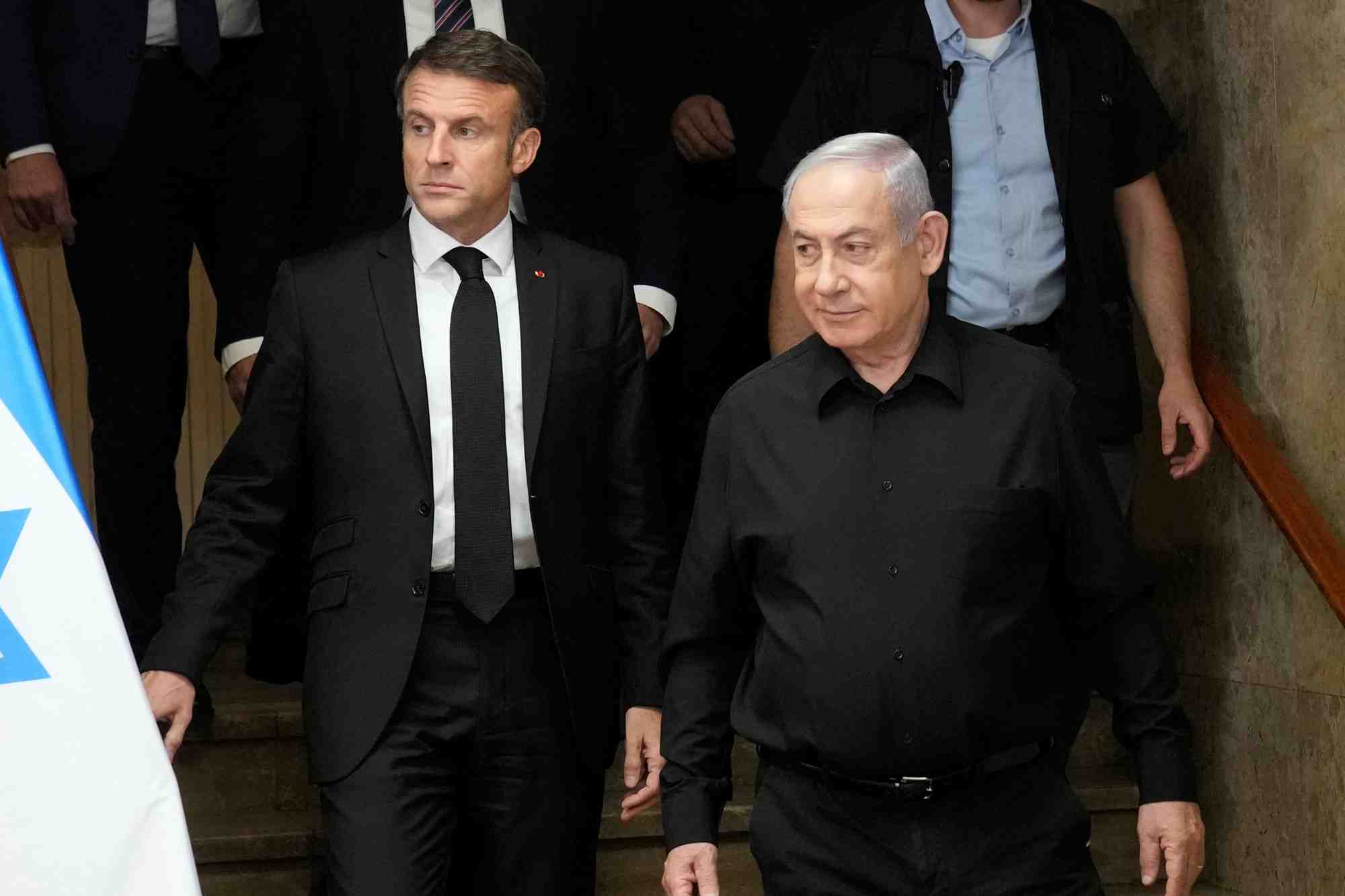 Emmanuel macron et benjamin netanyahu