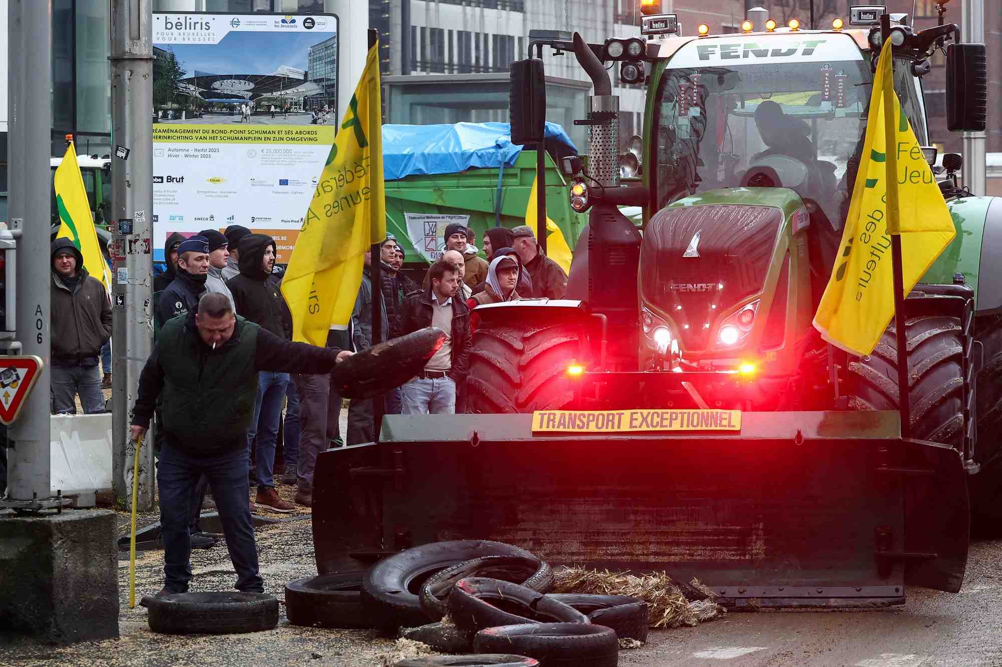 Manifestation des agriculteurs europeens a bruxelles