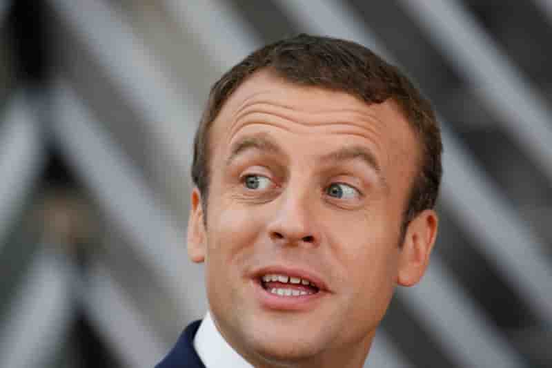 French president emmanuel macron arrives at the eu summit in brussels