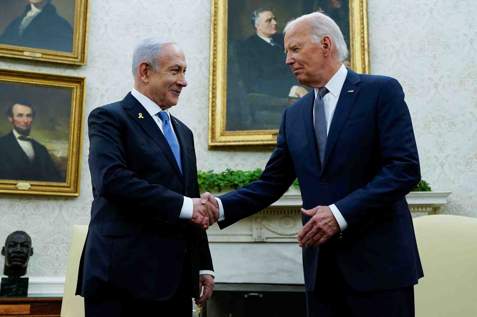 Biden recoit netanyahu a la maison blanche