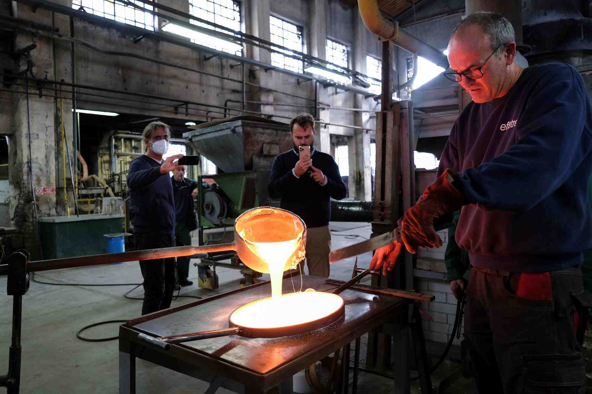 L'usine de verre effetre murano a venise, en italie