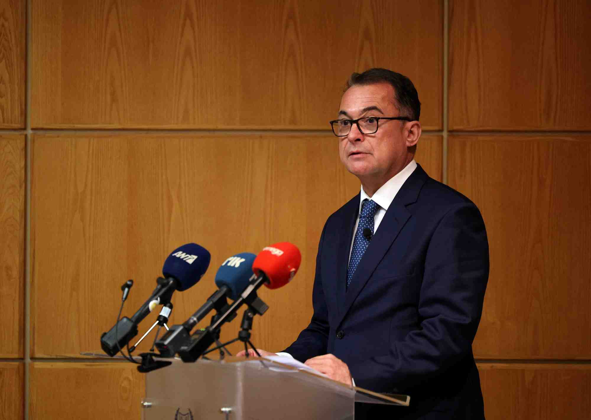 Joachim nagel, membre du conseil des gouverneurs de la bce, lors d'un evenement a la banque centrale de chypre