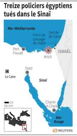 Treize policiers egyptiens tues dans le sinai