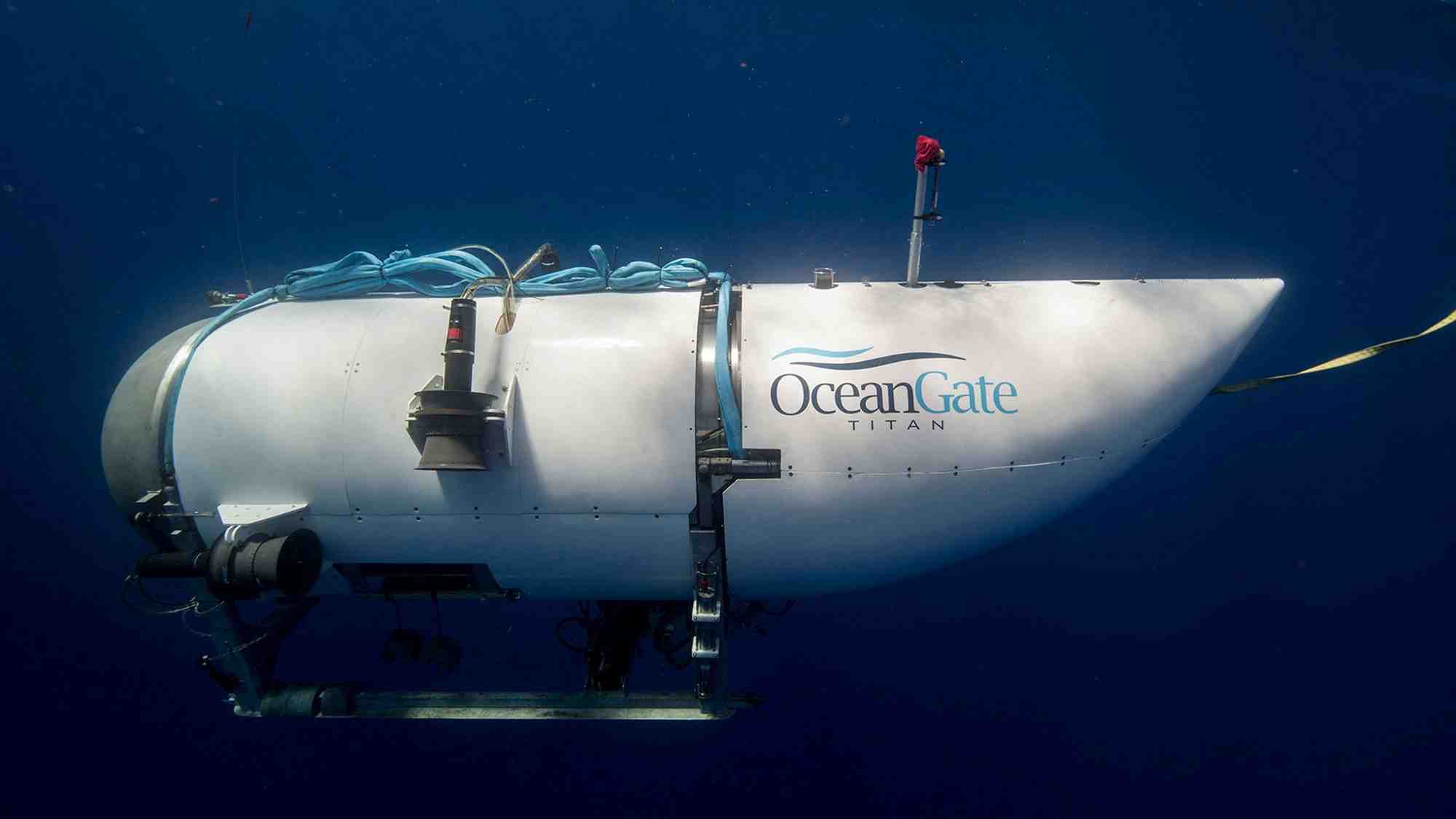 Le submersible titan, exploite par oceangate expeditions pour explorer l'epave du titanic au large de la cote de terre-neuve