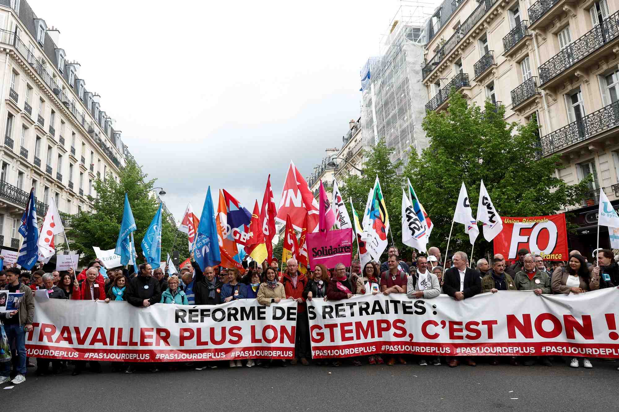 Manifestation à Paris contre la réforme des retraites.
