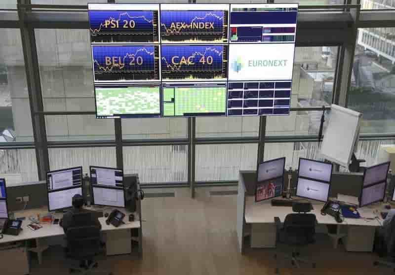 Euronext en baisse a la bourse de paris apres l'amende de l'amf