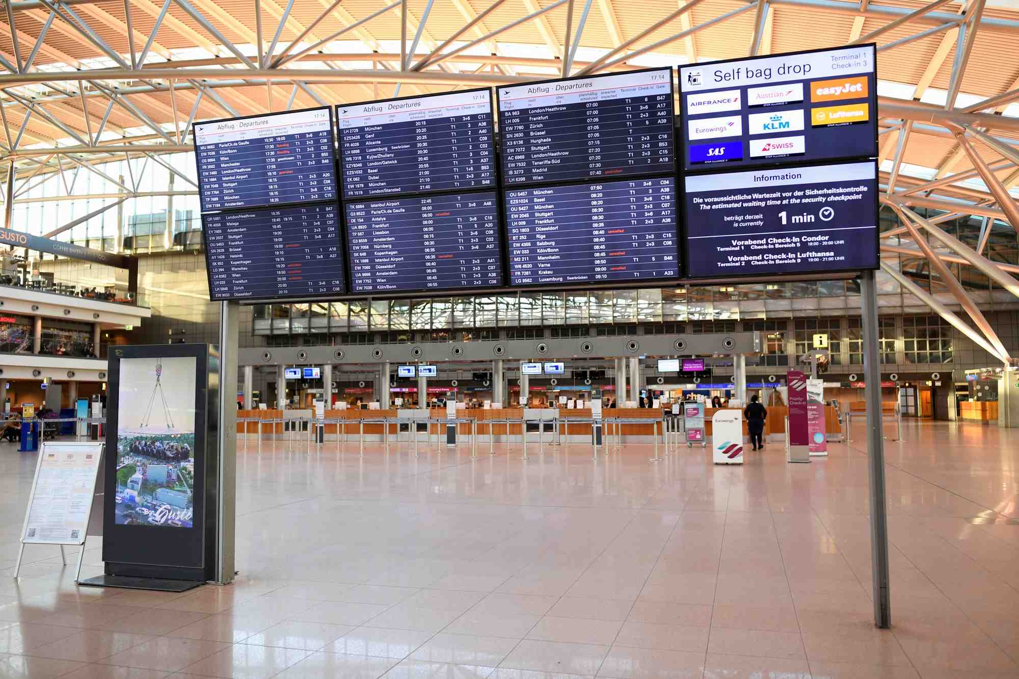 Vue generale d'un terminal de l'aeroport helmut-schmidt
