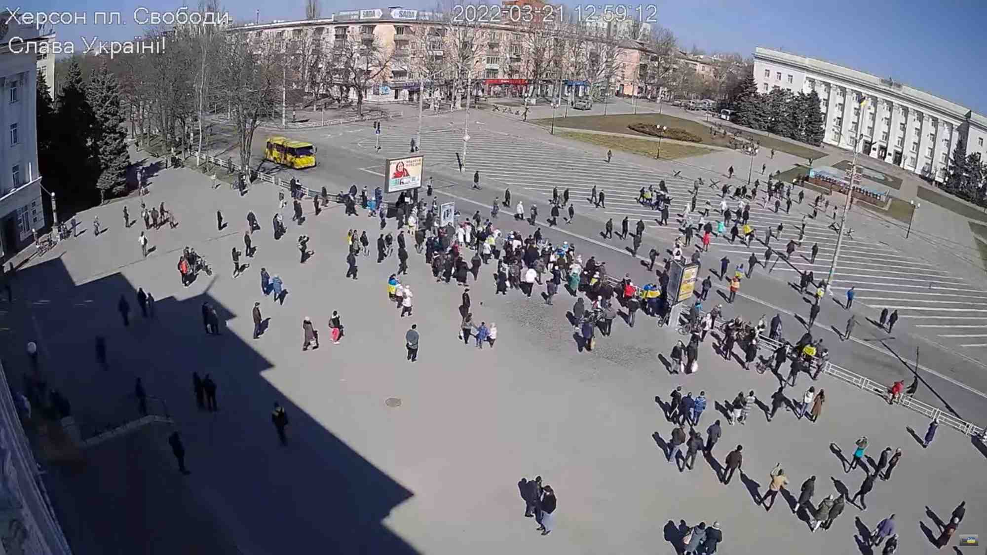 L'ukraine accuse l'armee russe d'avoir violemment disperse un rassemblement a kherson