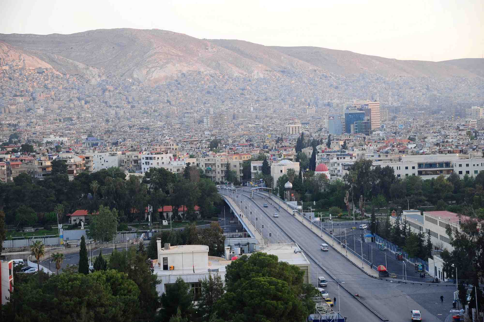 Photo d'archives d'une vue sur la ville de damas