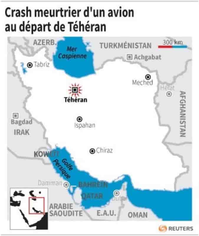 Crash d'un avion à Téhéran, au moins 38 morts