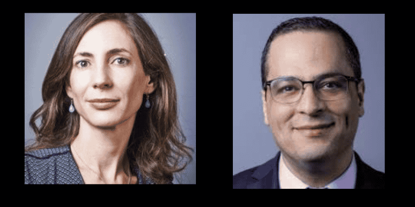 Agnès Laurent, responsable du domaine Industrie, à la direction de l'innovation de Bpifrance. et Abdelkader Berkane Krachai, responsable de l'aéronautique et du spatial pour Bpifrance