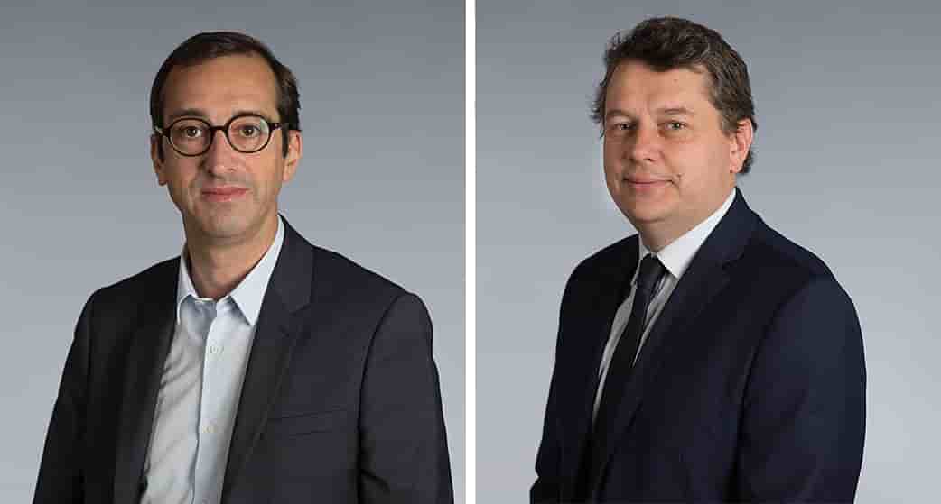 Rémi Féraud, sénateur socialiste de Paris et candidat à la mairie de Paris, et Éric Lejoindre, Maire du 18e  arrondissement de Paris.