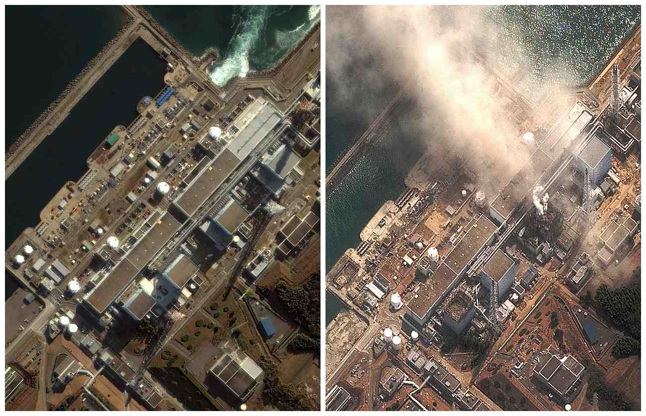 Photos satellites du site de Fukushima Daiichi