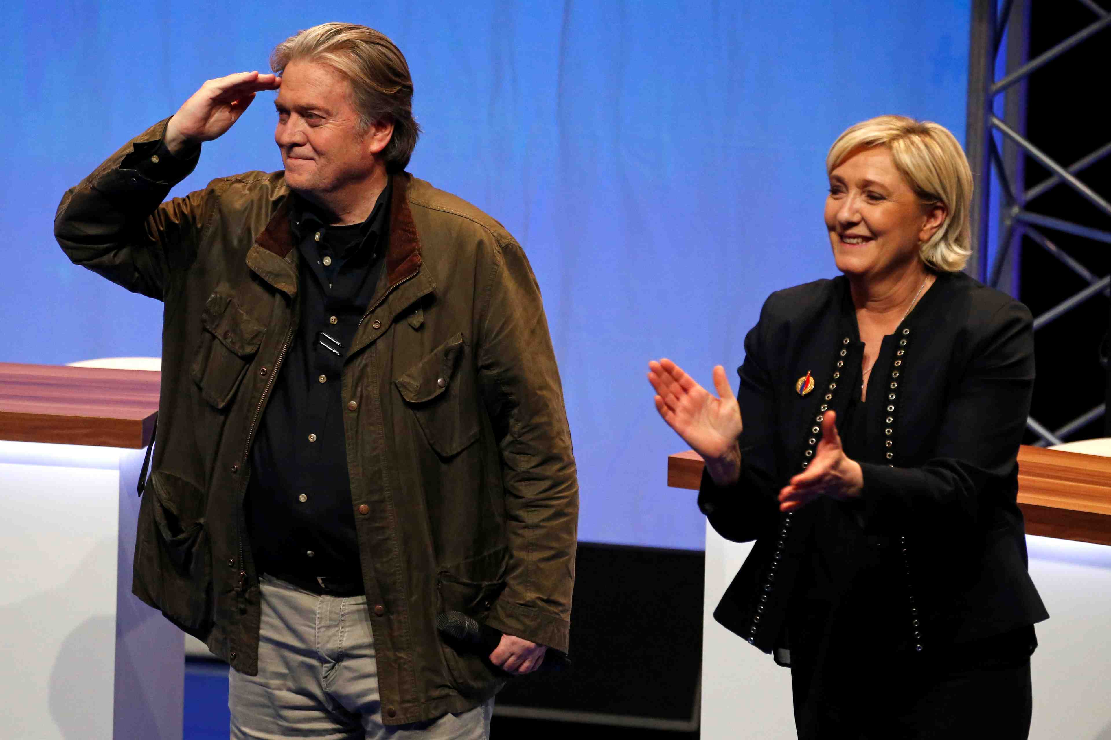 Marine le pen peut etre elue comme trump, dit steve bannon