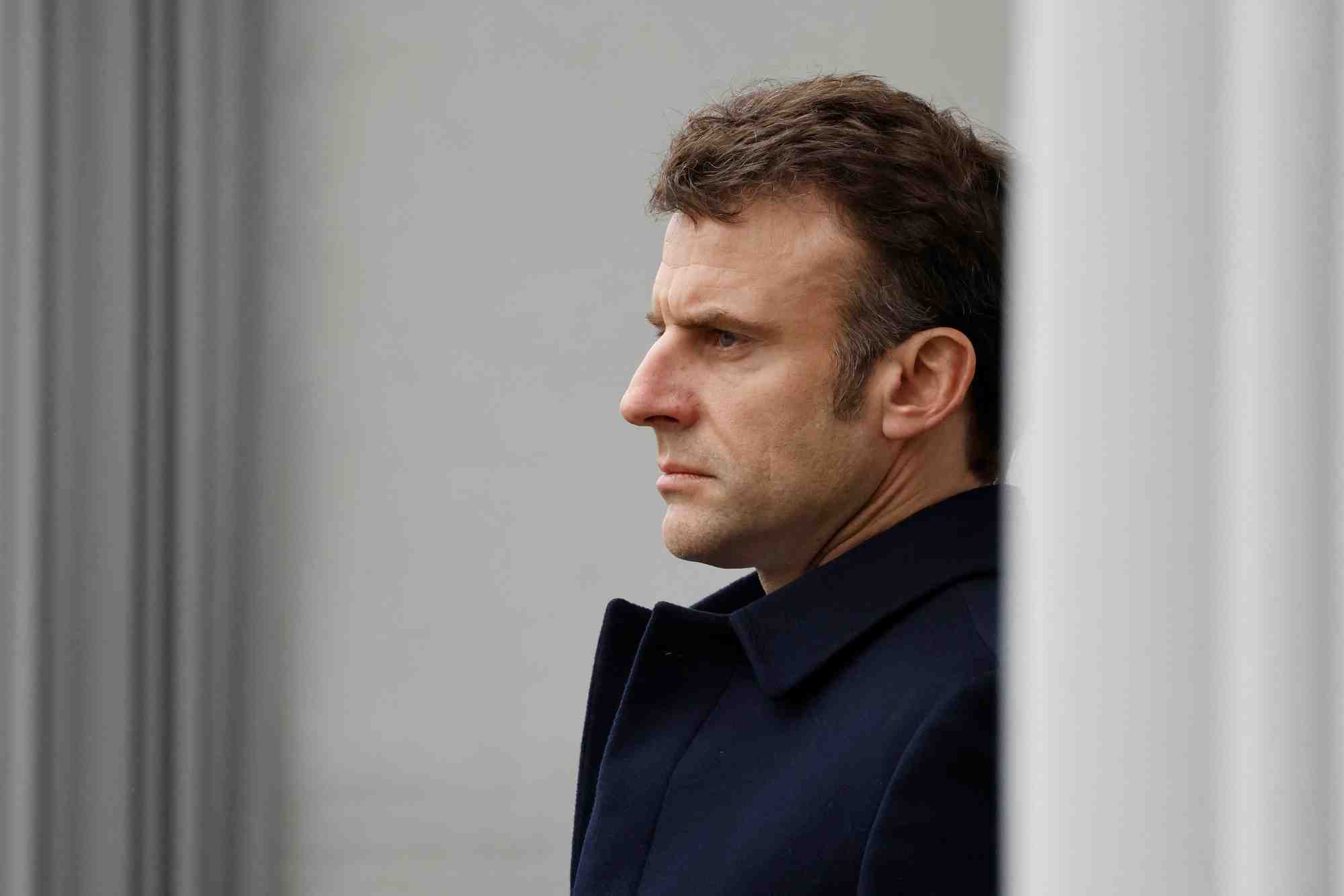 Le president francais emmanuel macron a versailles, en france