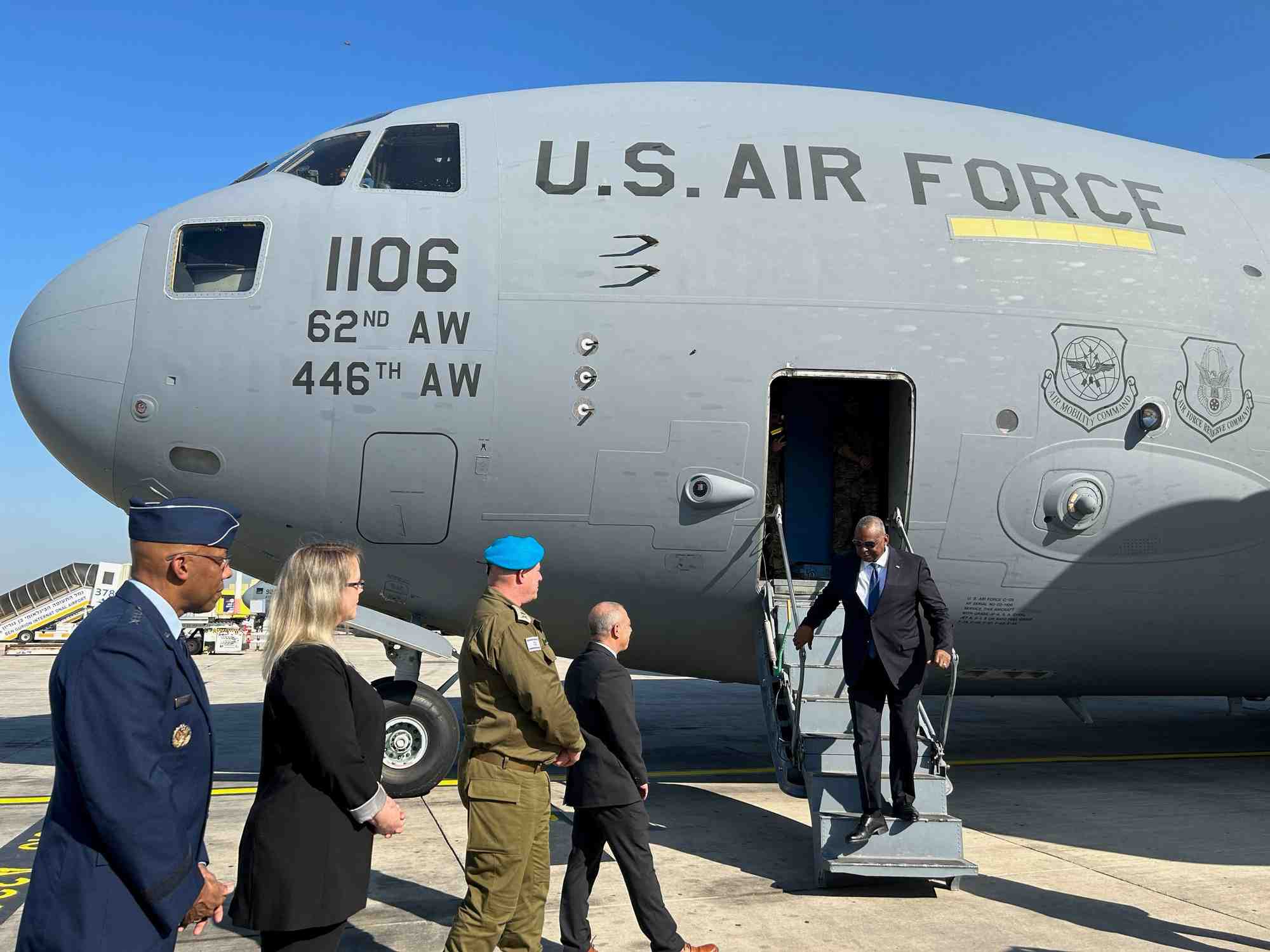 Le secretaire americain a la defense, lloyd austin, arrive en israel pour une visite officielle