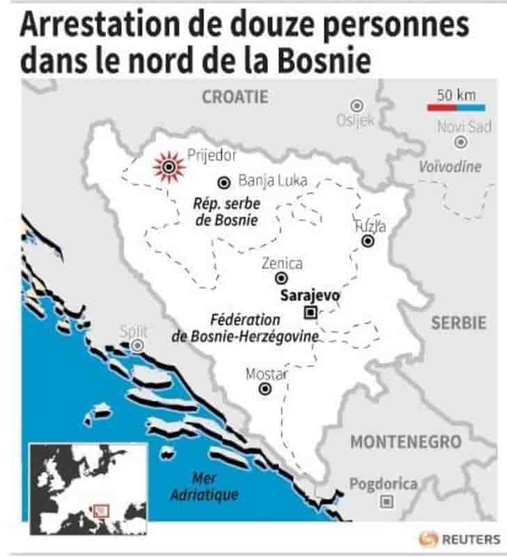 Douze Bosno-Serbes arrêtés près de Prijedor
